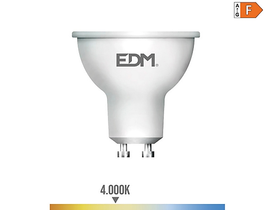 EDM - Bombilla dicroica led gu10 10w 932 lm 4000 k luz dia 120   5 x 6,4 cm