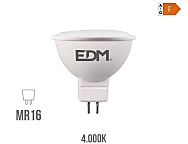 Bombilla dicroica led mr16  8w 12v 780 lm 4000 k luz día  5 x 5 cm