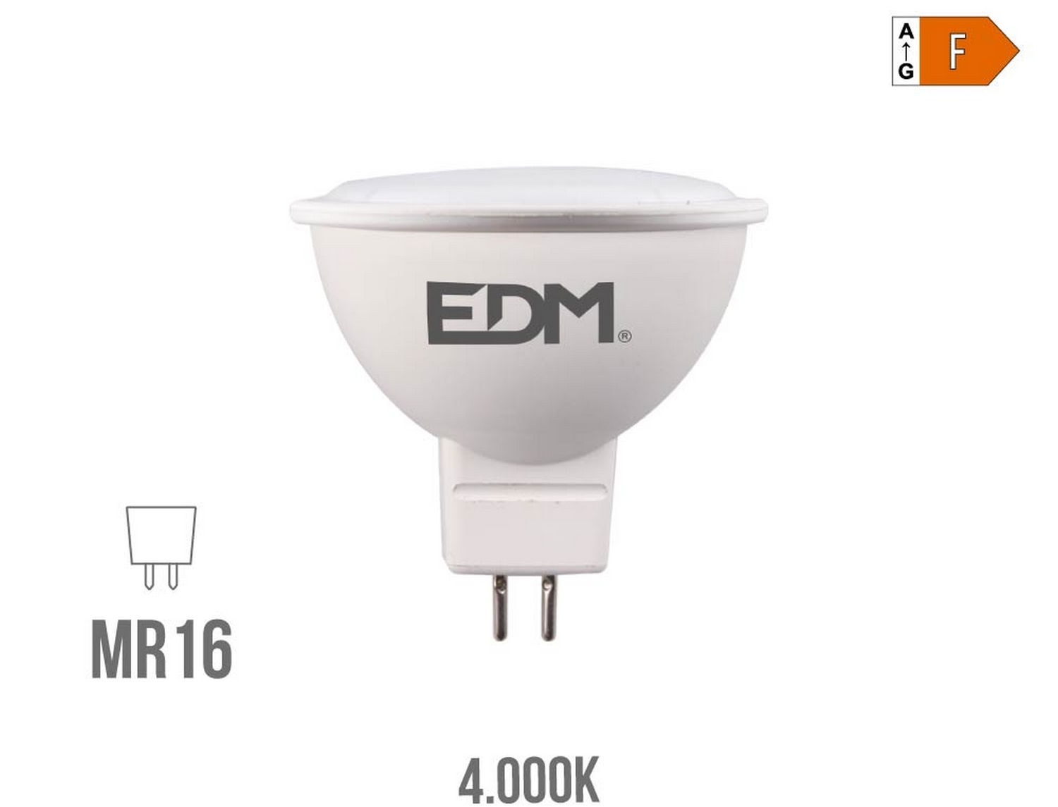 EDM Bombilla dicroica led mr16  8w 12v 780 lm 4000 k luz día  5 x 5 cm