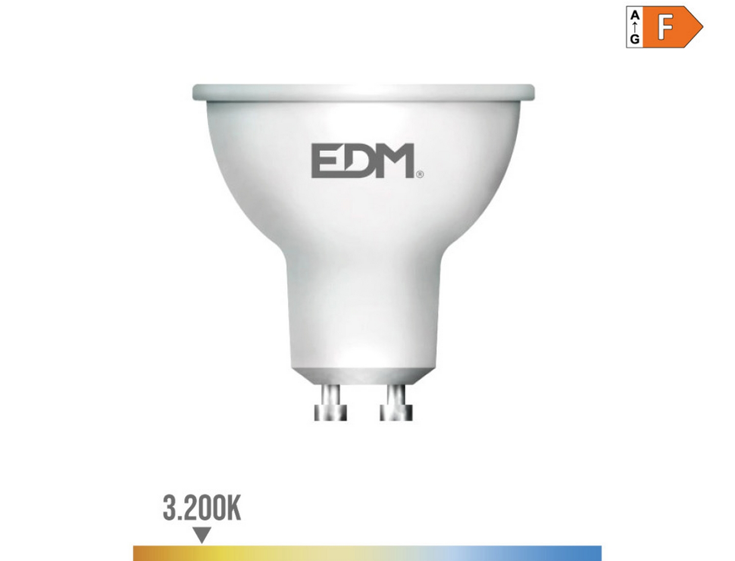 EDM Bombilla dicroica led gu10 5w 450lm 3200k luz cálida   5x5,5cm