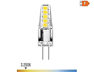 Bombilla bi-pin silicona led g4 12v 2w 180lm 3200k luz calida  10x37mm