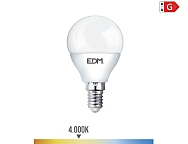 Bombilla esferica led e14 5w 400lm 4000k luz dia  4,5x8cm