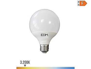 EDM - Bombilla globo led  95x141mm e27 10w 932lm 3200k luz cálida