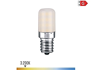 Bombilla pebetero tubular led e14 3w 250lm 3200k luz cálida  1,8x5,2cm (neveras)