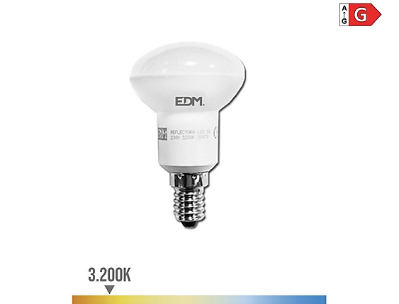 EDM - Bombilla reflectora led r50 e14 5w 400lm 3200k luz cálida  50x86mm