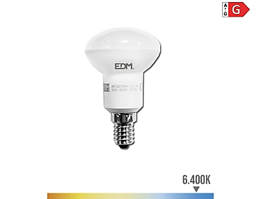 EDM - Bombilla reflectora led r50 e14 5w 400lm 6400k luz fría  50x86mm