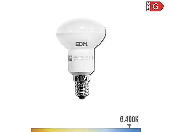EDM - Bombilla reflectora led r50 e14 5w 400lm 6400k luz fría  50x86mm