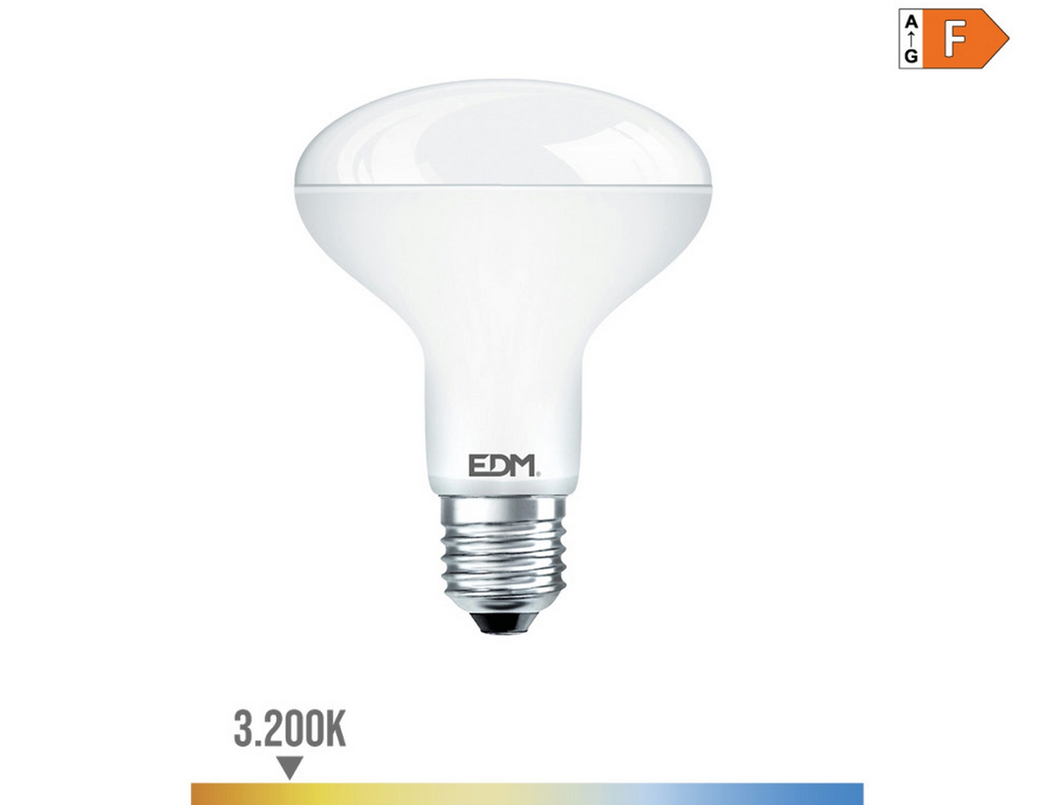 EDM Bombilla reflectora led r90 e27 12w 1154lm 3200k luz cálida  9x12,1cm