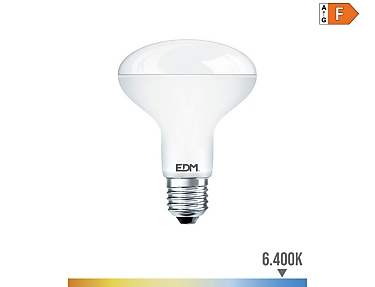 EDM - Bombilla reflectora led r90 e27 12w 1154lm 6400k luz fría  9x12,1cm