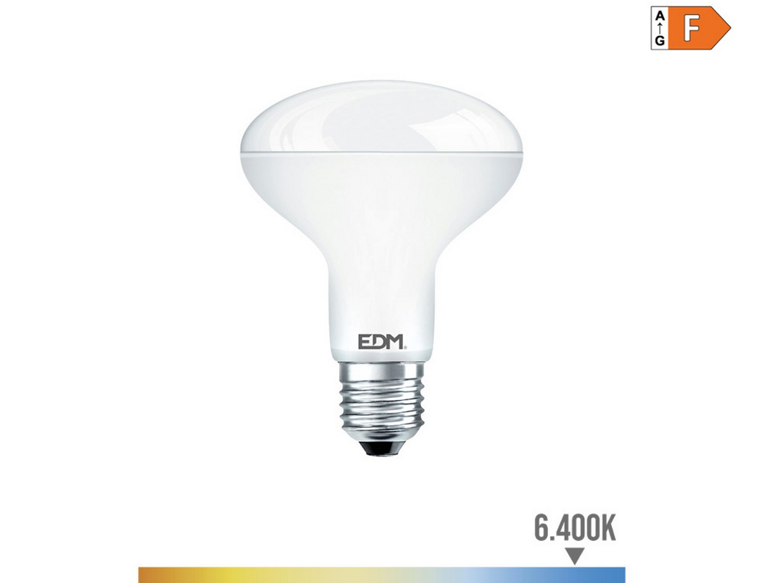 EDM Bombilla reflectora led r90 e27 12w 1154lm 6400k luz fría  9x12,1cm