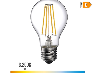 EDM - Bombilla standard con filamento de led e27 6w 800lm 3200k luz cálida  6x10,6cm