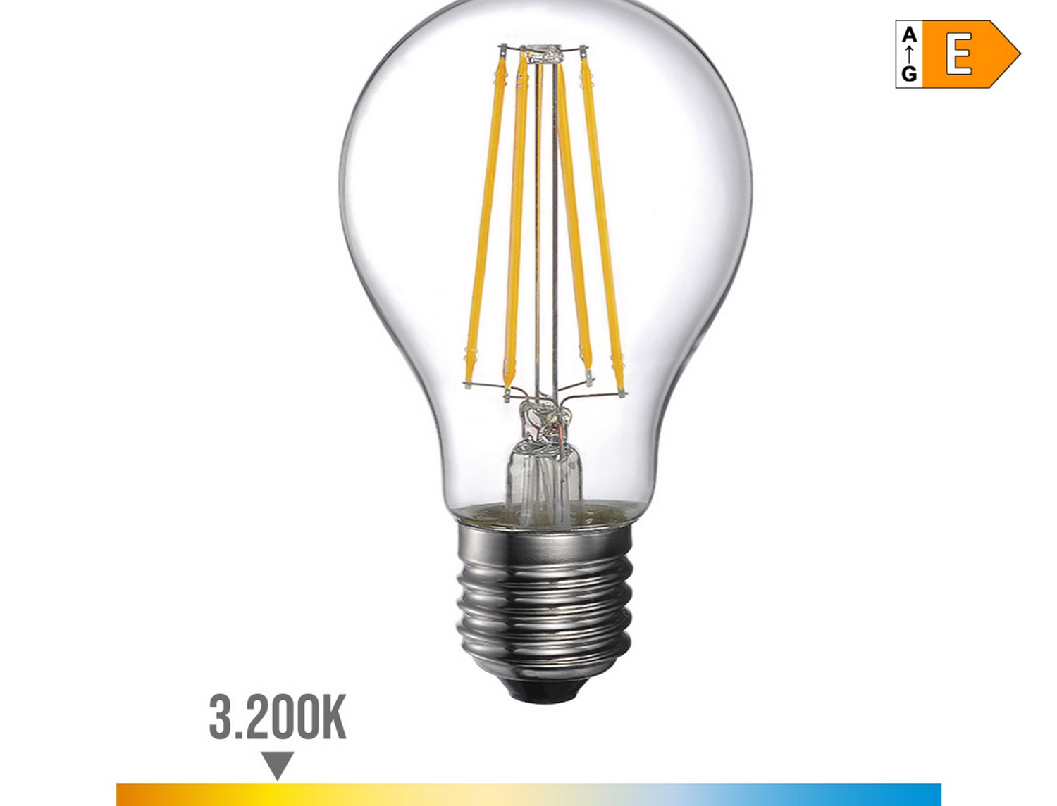 EDM Bombilla standard con filamento de led e27 6w 800lm 3200k luz cálida  6x10,6cm