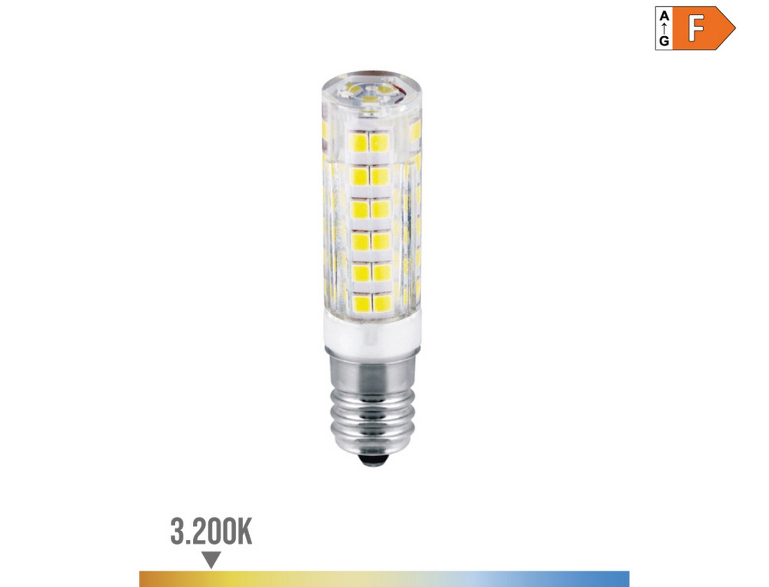 EDM Bombilla tubular de led e14 4,5w 450lm 3200k luz cálida  1,6x6,6cm