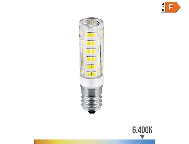 EDM - Bombilla tubular de led e14 4,5w 450lm 6400k luz fría  1,6x6,6cm