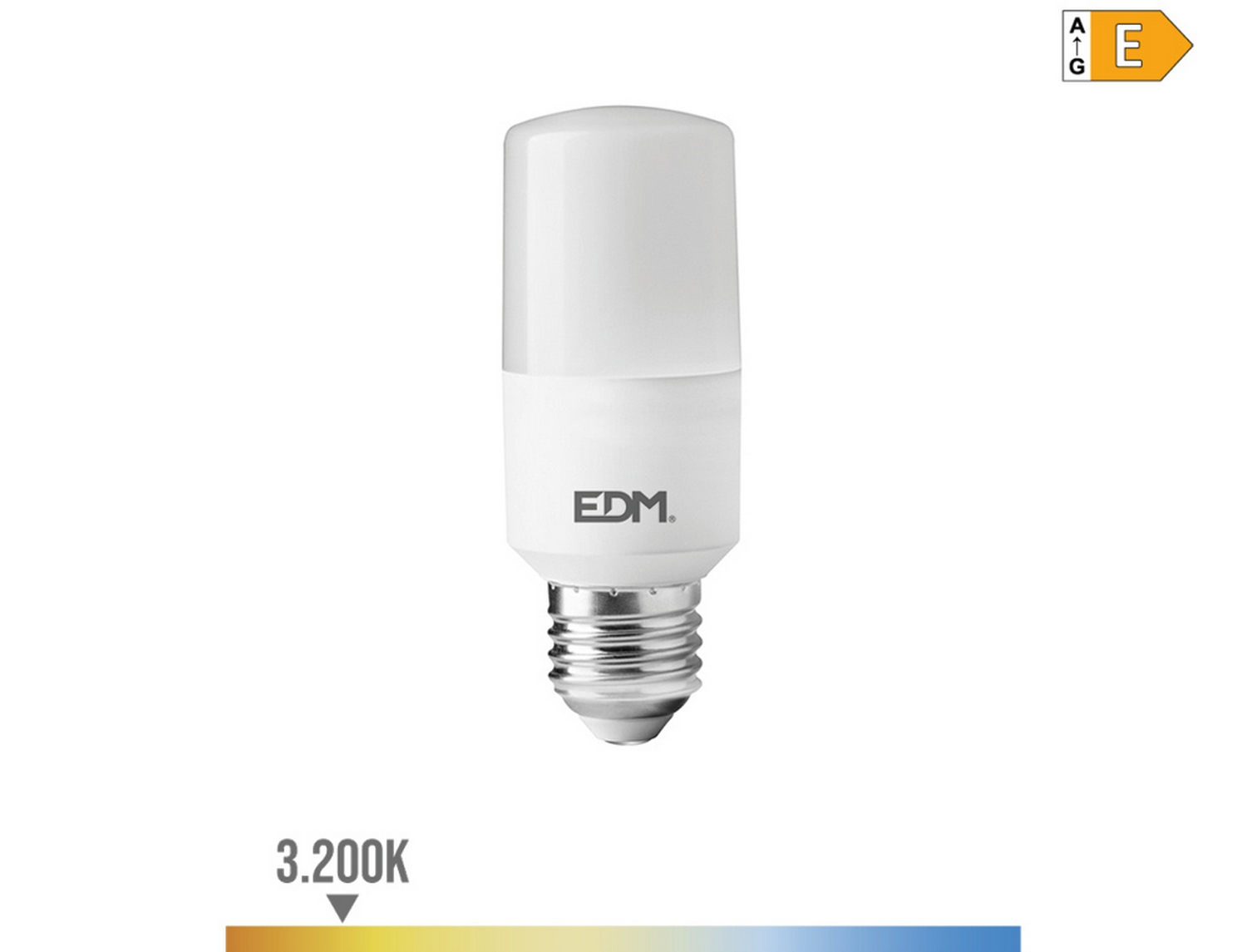 EDM Bombilla tubular led e27 10w 1100lm 3200k luz cálida  4x10,7cm