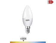 Bombilla vela led e14 5w 400lm 4000k luz día  3,5x10cm