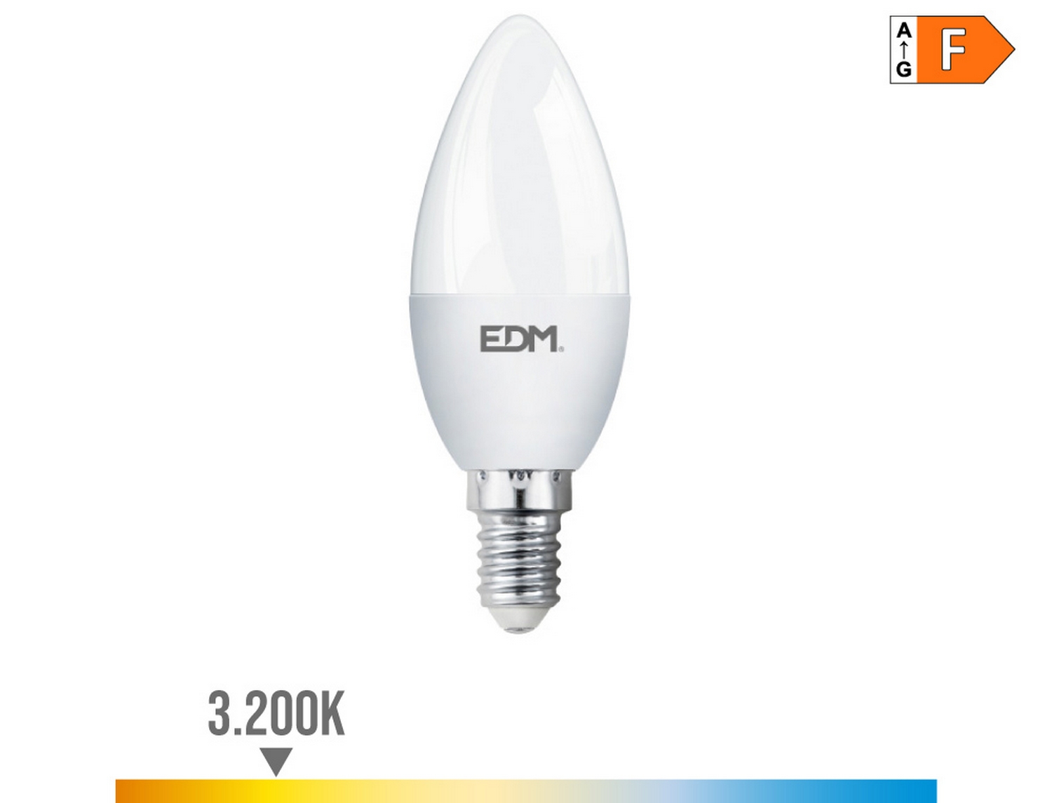 EDM Bombilla vela led e14 7w 600lm 3200k luz cálida  35x10,7mm