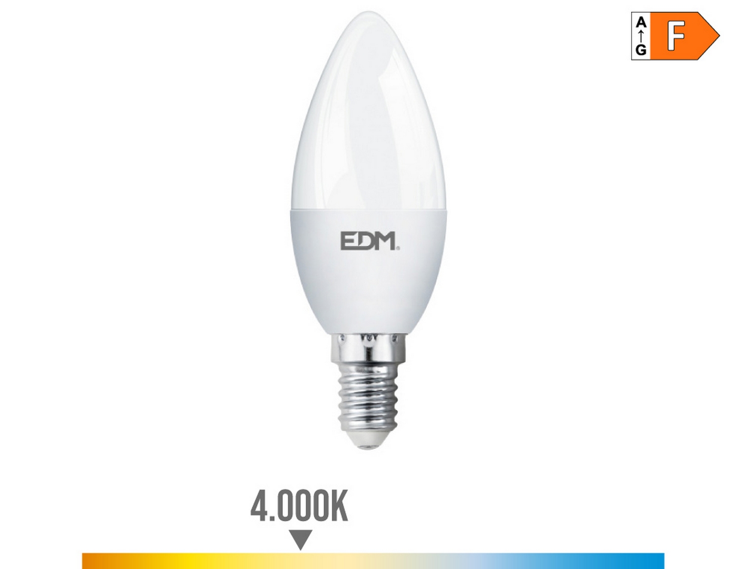 EDM Bombilla vela led e14 7w 600lm 4000k luz día  3,5x10,7cm