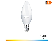 Bombilla vela led e14 7w 600lm 6400k luz fría  3,5x10,7cm