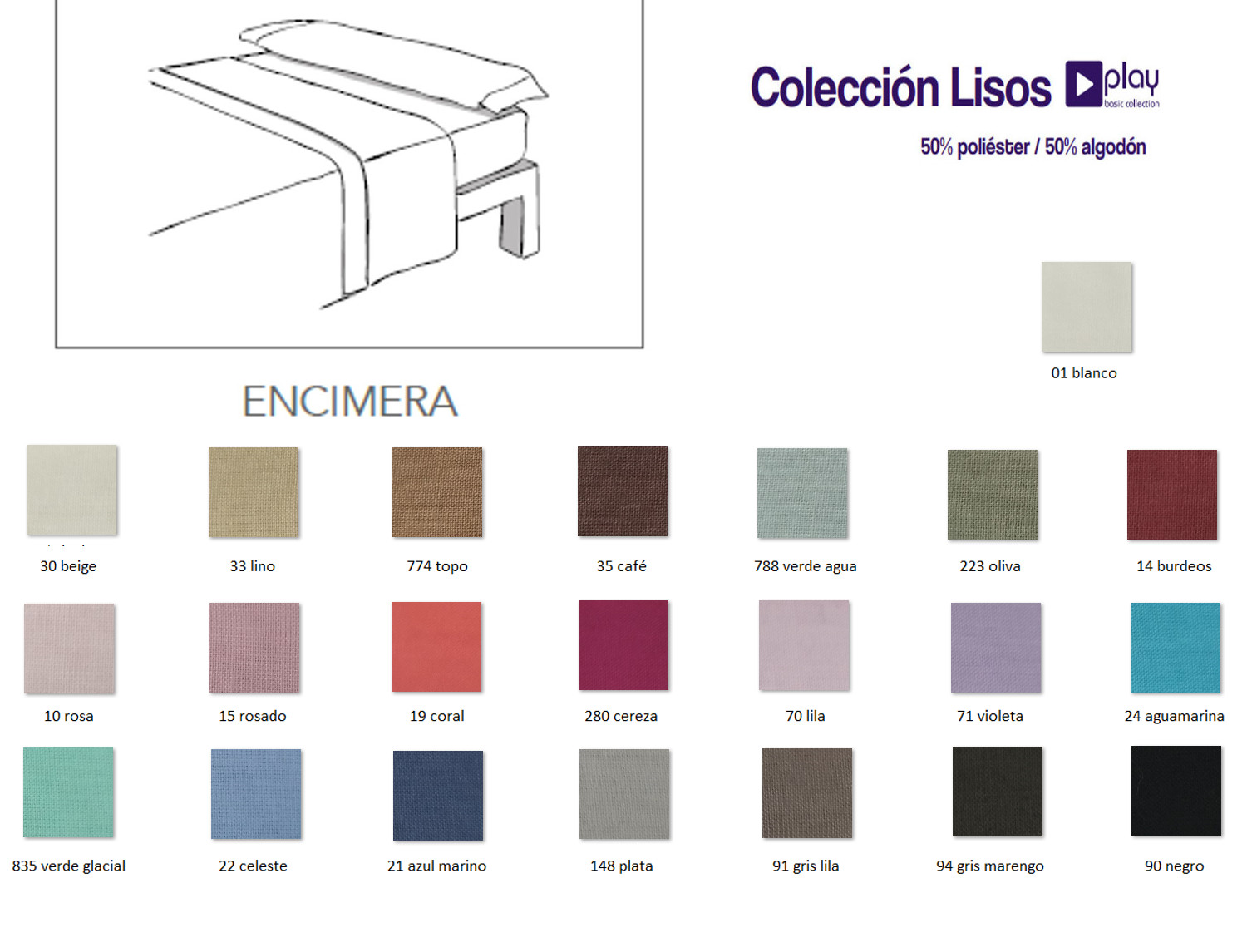 Cañete Encimera lisos Play Basic 50/50