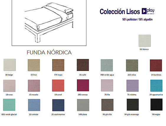 Cañete - Funda nórdica lisos Play Basic 50/50