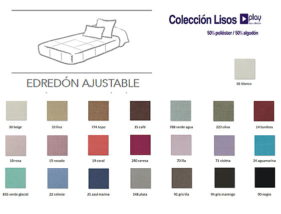 Cañete - Edredón ajustable lisos Play Basic 50/50
