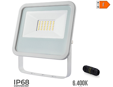 EDM - Foco proyector led blanco 30w 2370 lm 6400k luz fria 15,8 x 2,9 x 13,5 cm