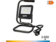 Foco proyector led con pie black series 30 w 2370 lm 6400 k luz fria 22 x 21 x 32 cm