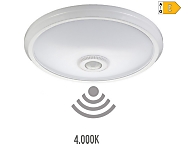 Aplique de superficie led con sensor ip20 15 w 4000 k luz dia  29 x 6 cm