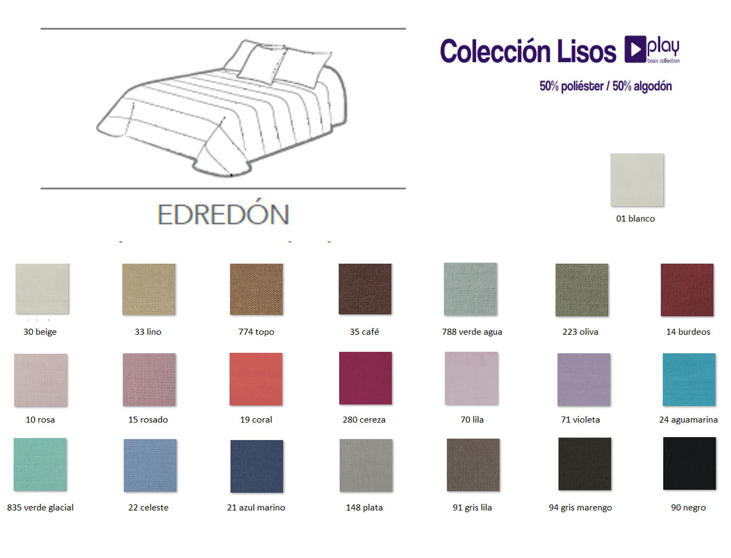 Cañete Edredón lisos Play Basic 50/50