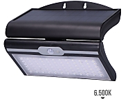 Aplique solar 6w 430lm 6.500k con sensor, color negro
