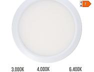 Downlight ajustable led superficie/empotrar 20 w 2050 lm, marco blanco, 3cct,  22,5 cm