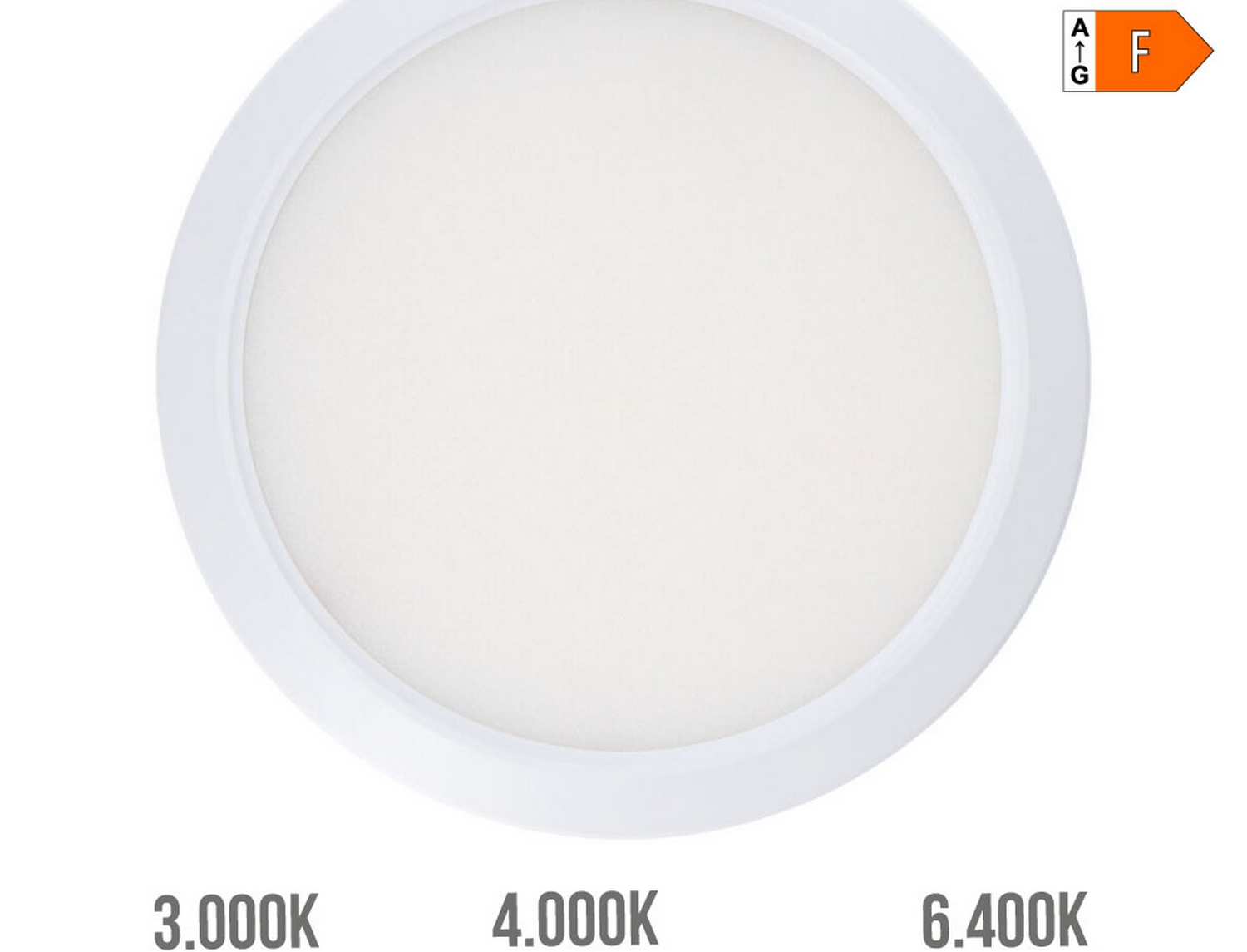 EDM - Downlight ajustable led superficie/empotrar 20 w 2050 lm, marco blanco, 3cct, 22,5 cm EDM Downlight ajustable led superficie/empotrar 20 w 2050 lm, marco blanco, 3cct, 22,5 cm