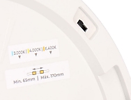 Downlight ajustable led superficie/empotrar 20 w 2050 lm, marco blanco, 3cct,  22,5 cm