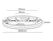 Downlight ajustable led superficie/empotrar 20 w 2050 lm, marco blanco, 3cct,  22,5 cm