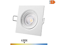 Downlight led empotrable cuadrado 5 w 4000 k luz dia color blanco 9 x 9 cm