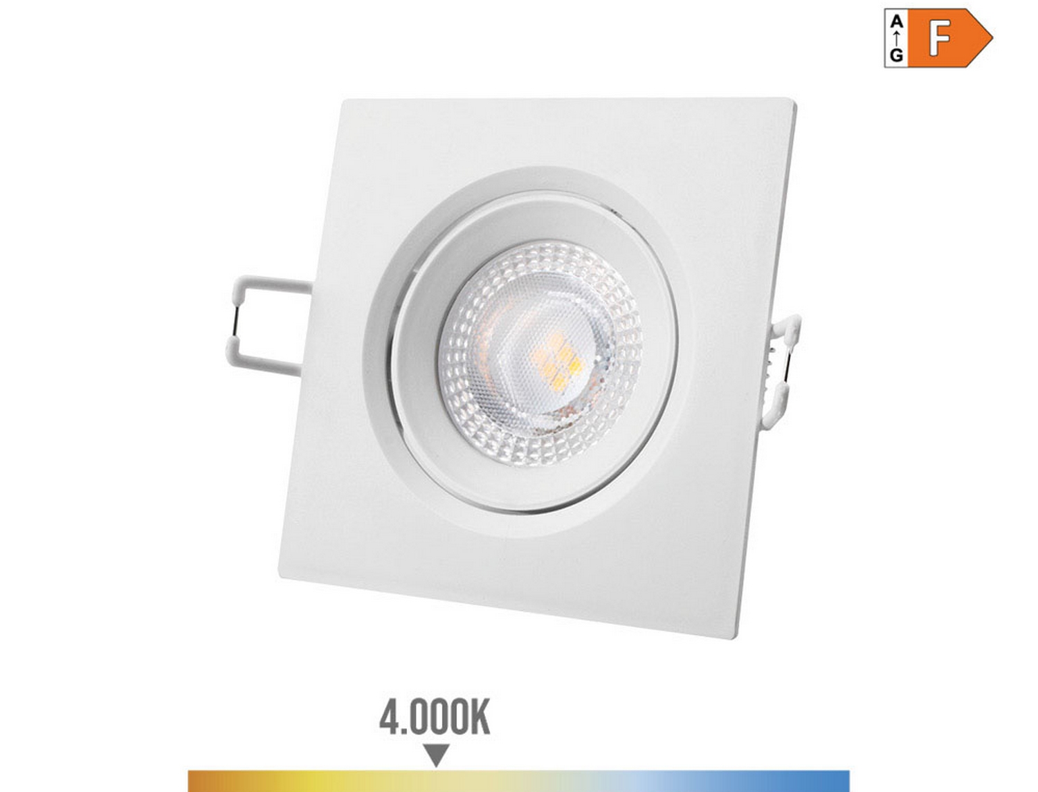 EDM Downlight led empotrable cuadrado 5 w 4000 k luz dia color blanco 9 x 9 cm