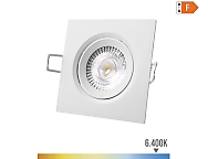 Downlight led empotrable cuadrado 5 w 6400 k luz fría color blanco 9 x 9 cm