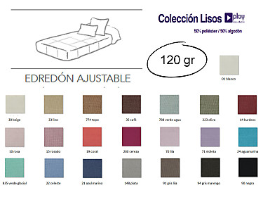 Cañete - Edredón ajustable lisos Play Basic 50/50 especial entretiempo 120gr