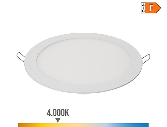EDM - Downlight led empotrable redondo 20 w luz dia 4000 k 1500 lm blanco  22,5 cm
