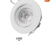 Downlight led empotrable redondo 5 w 4000 k luz dia color blanco  9 cm