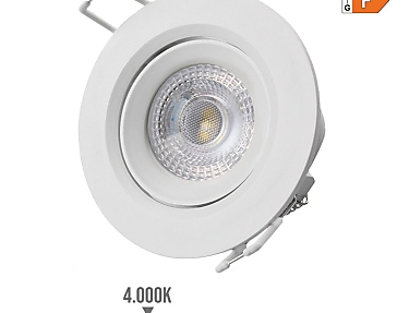 EDM - Downlight led empotrable redondo 5 w 4000 k luz dia color blanco  9 cm