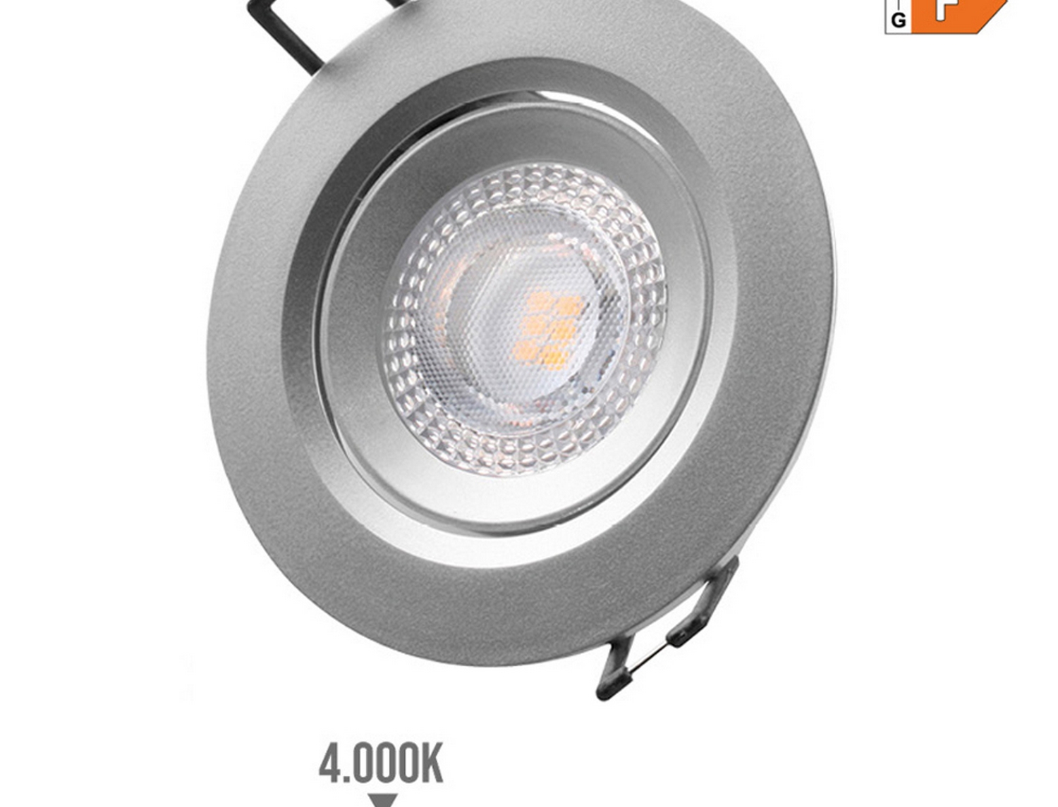 EDM Downlight led empotrable redondo 5 w 4000 k luz dia color cromo  9 cm