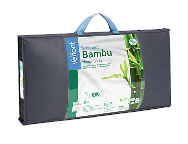Velfont - Almohada Bambú Ribete doble funda. Firmeza Media-Alta.