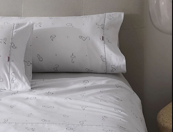 Estelia - Juego de cama Estelia Misi 100% Algodón color Perla