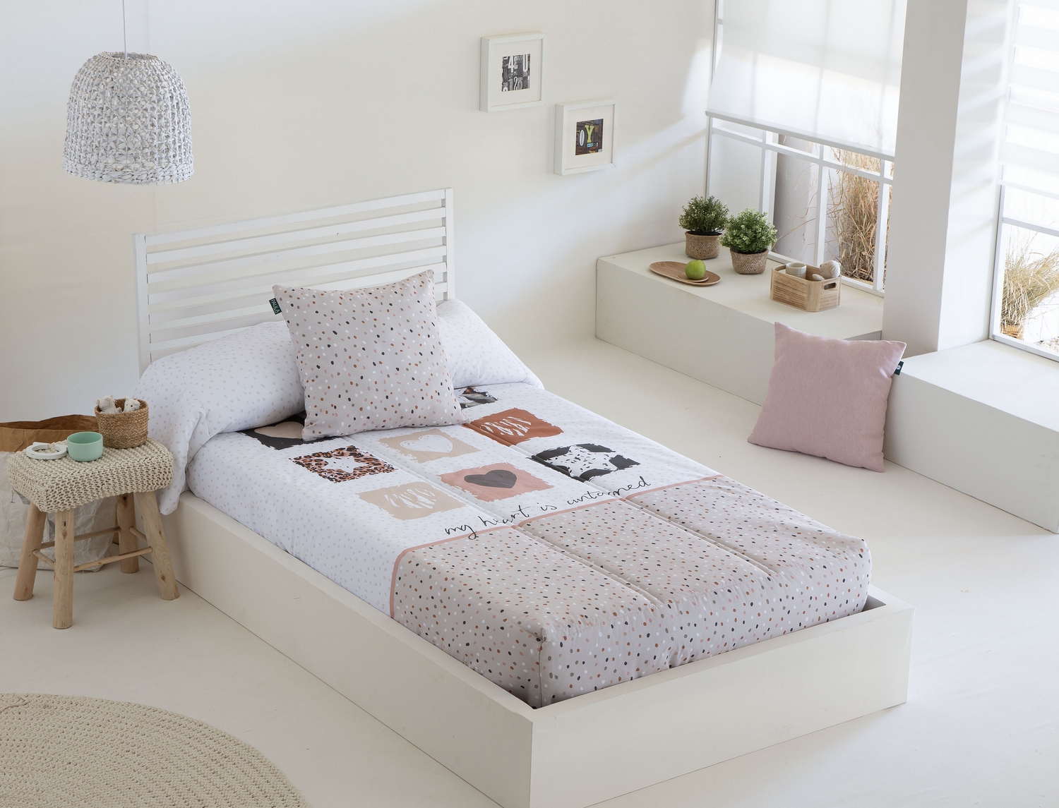 Confecciones Paula Edredón Ajustable 100% Algodón Love