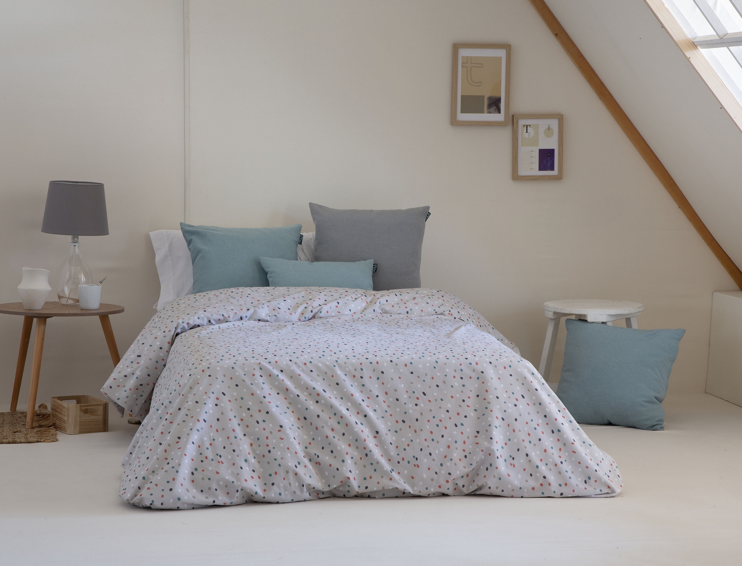 Confecciones Paula Funda nórdica Trazo color piedra