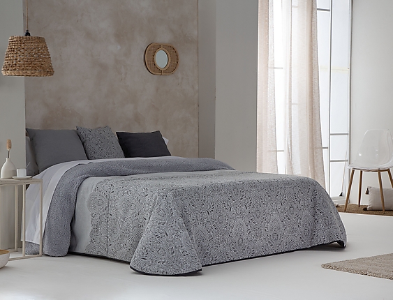 Confecciones Paula - Edredón Sherpa Jacquard Rute Gris