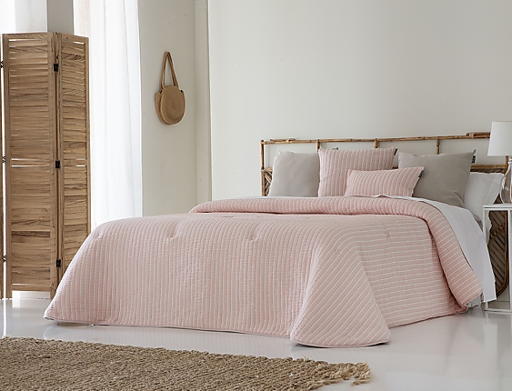 Confecciones Paula - Edredón bouti Jacquard Lires doble relleno (200 gr) Rosa