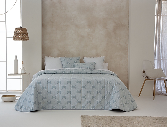 Confecciones Paula - Edredón Sherpa Jacquard Zubia Turquesa